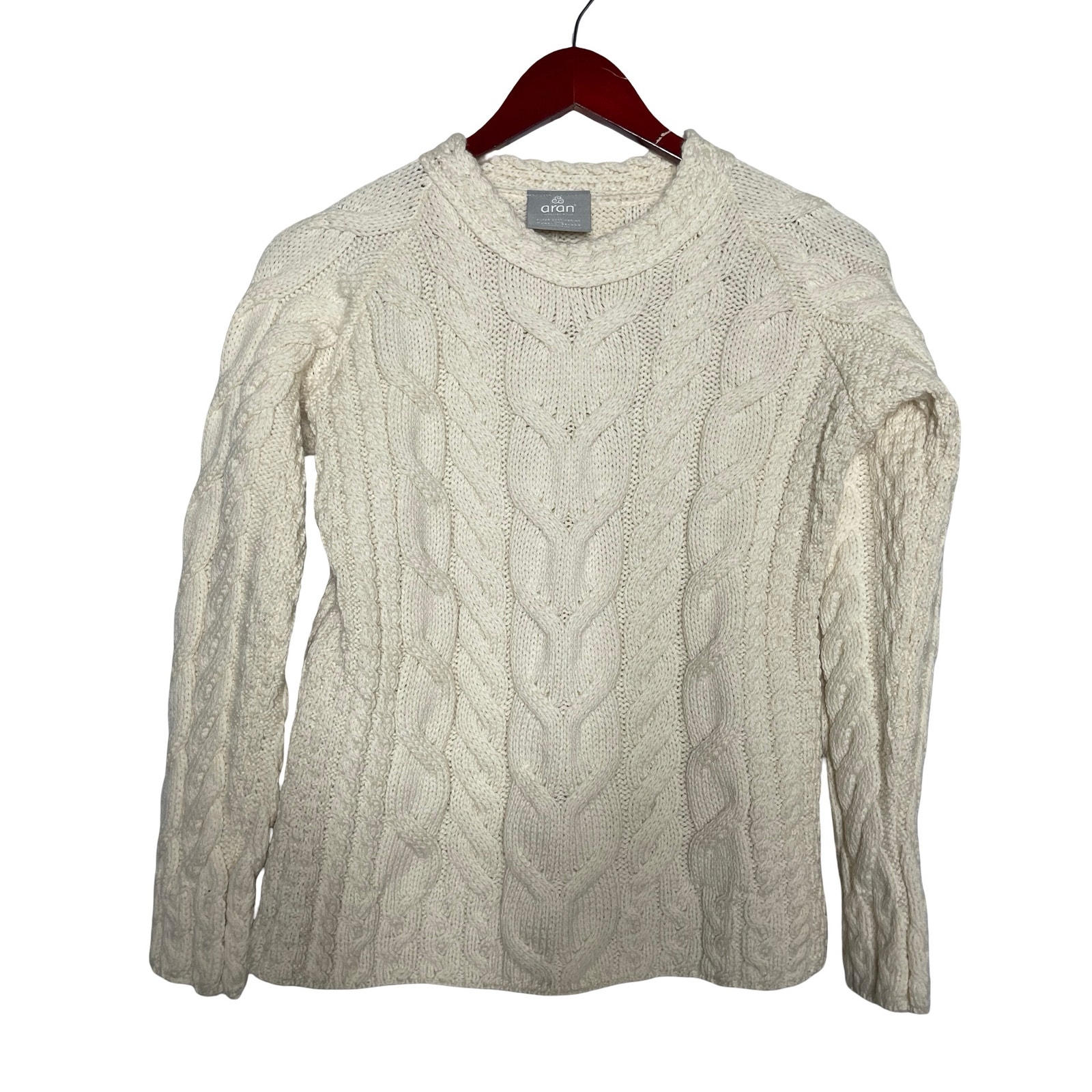Aran Sweater Market Super Soft 100% Merino Wool Luxury Cable Knit Sz S — image 3 of 7